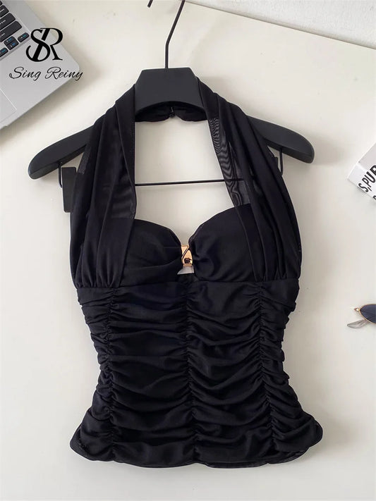 Halter Mesh Tank Top