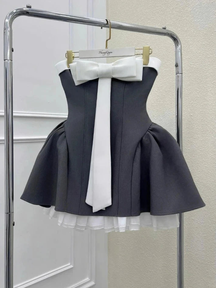 Luna Coquette Bow Mini Dress