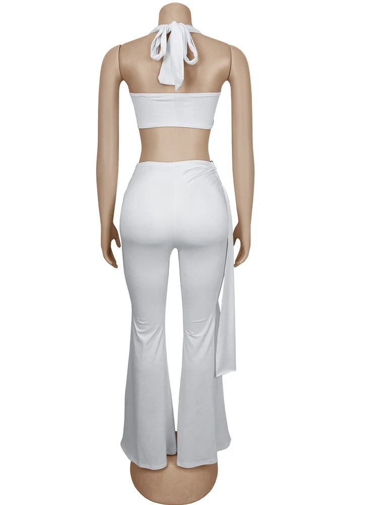 Chic Twist Front Crop Top Set