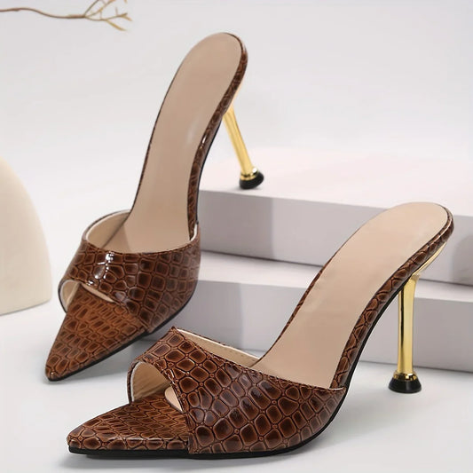 Crocodile Chic Slip-On Stilettos